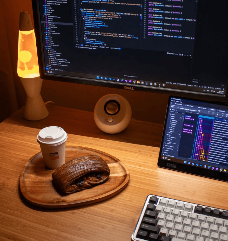 Home office setup — WebbyVaris Curated home office setup with desk, monitors, and productivity-focused gear