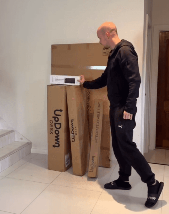 UpDown standing desk — WebbyVaris UpDown electric standing desk unboxing for a healthier home office