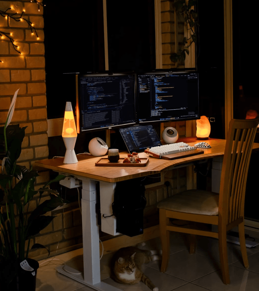 WebbyVaris streaming setup — WebbyVaris WebbyVaris branded home office and streaming setup with desk and equipment